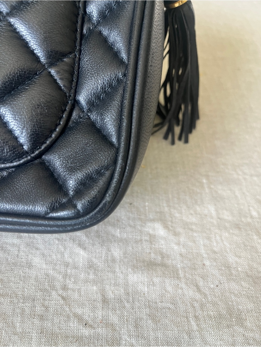 Givenchy Black Quilted Crossbody Bag with Gold Chain- VeryGood Condition - Picture 7 of 16